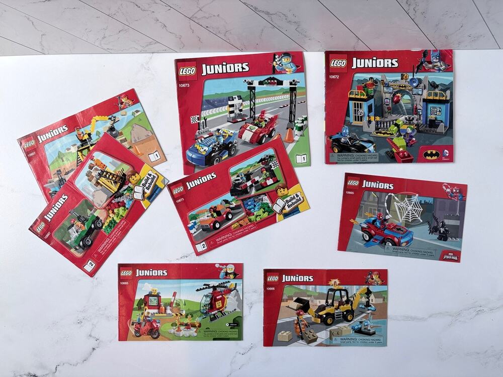 LEGO Juniors Instruction Manuals Lot Of 8 10672 Batman Defend The Batcave
